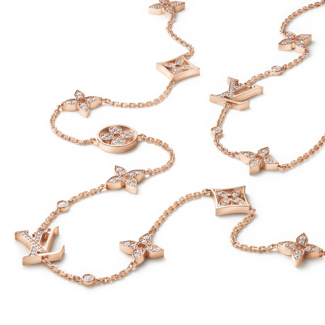 Idylle Blossom Multi-Motif Long Necklace, Pink Gold and Diamonds Idylle Blossom Multi-Motif Long Necklace, Pink Gold and Diamonds
